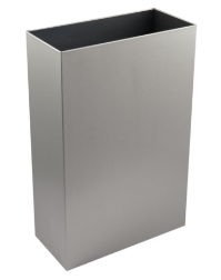 30 Ltr Slim Line Open Top Wastebin -  Brushed Stainless 