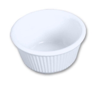 90ml / 3 oz, 80mm  Fluted Ramekin, White 