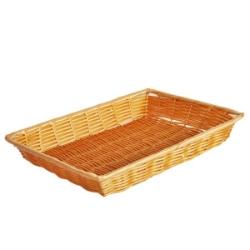 356mm x 254mm x 51mm / 14? x 10? x 2? Hand-Woven Basket, Rectangular, Plastic 