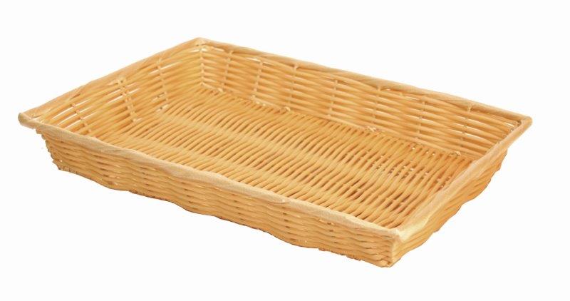 406mm x 279mm x 76mm / 16? x 11? x 3? Hand-Woven Basket w/ Handle, Plastic 