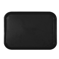 305mm X 412mm / 12? X 16 1/4?, Fast Food Tray, Rectangular, Plastic, Black 
