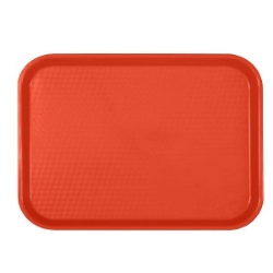 305mm X 412mm / 12? X 16 1/4?, Fast Food Tray, Rectangular, Plastic, Red 