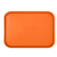 355mm X 450mm / 14? X 17 3/4?, Fast Food Tray, Rectangular, Plastic, Orange 