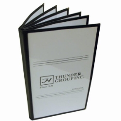 6 Page Book Fold Menu Cover 191mm x 337mm / 7 1/2? x 13 1/4? Black 