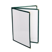 3 Page Book Fold Menu Cover, 216mm x 279mm / 8 1/2? x 11?, Green 