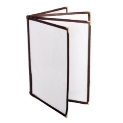 4 Page Book Fold Menu Cover, 216mm x 279mm / 8 1/2? x 11?, Brown 
