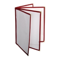 4 Page Book Fold Menu Cover, 216mm x 279mm / 8 1/2? x 11?, Maroon 