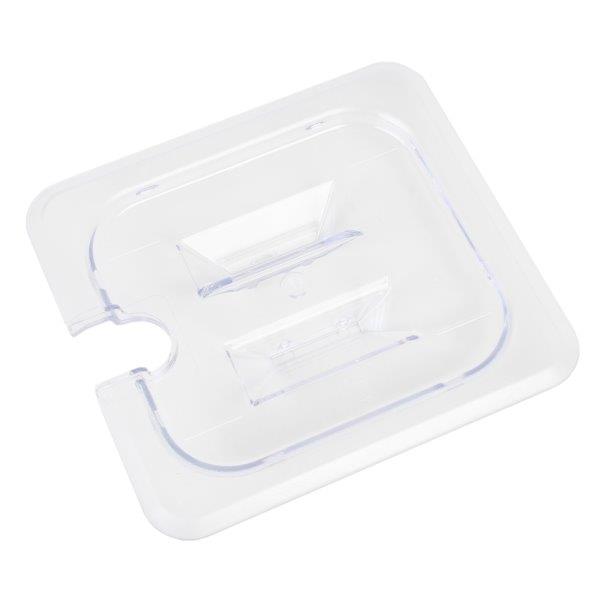 GN 1/6, Notched Slotted Cover, Clear, for Polycarbonate Gastronorm Container 