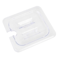 GN 1/6, Notched Slotted Cover, Clear, for Polycarbonate Gastronorm Container 