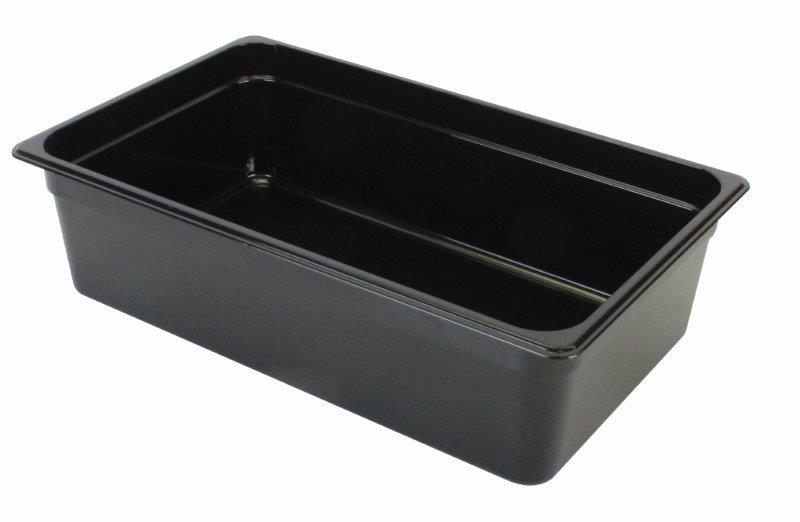 GN 1/1, 150mm Deep, 19.5 Ltr Gastronorm Container, Polycarbonate, Black 
