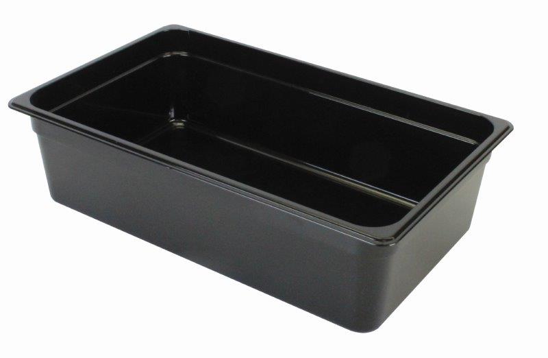 GN 1/1, 150mm Deep, 19.5 Ltr Gastronorm Container, Polycarbonate, Black 