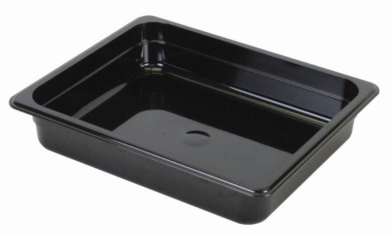 GN 1/2, 65mm Deep, 3.8Ltr Gastronorm Container, Polycarbonate, Black 