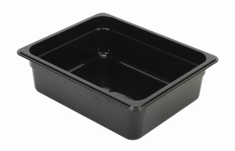 GN 1/2, 100mm Deep, 6Ltr Gastronorm Container, Polycarbonate, Black 
