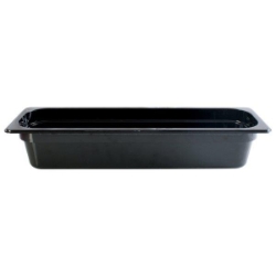 GN 2/4 100mm Deep Gastronorm Pan, Polycarbonate, Black 