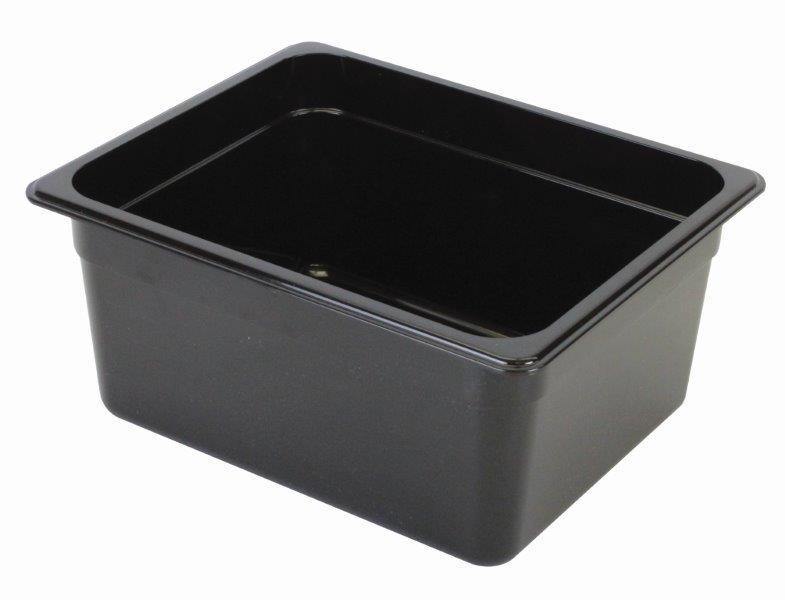 GN 1/2, 150mm Deep, 8.8Ltr Gastronorm Container, Polycarbonate, Black 