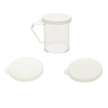 296ml x 10 oz Dredge with Handle, Polycarbonate 3 Snap-on Lids (Fine, Medium and Large Holes) 