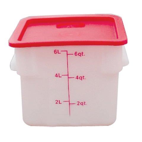 5.7Ltr / 6 qt (244mm x 225mm x 184mm) Square Food Storage Container, Polypropylene 