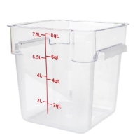 7.6Ltr / 8 qt (248mm x 222mm x 222mm) Square Food Storage Container, Polycarbonate 
