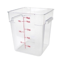 17Ltr / 18 qt (305mm x 279mm x 318mm) Square Food Storage Container, Polycarbonate 