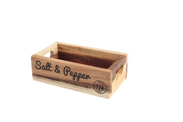 Food Glorious Food Crate Box - Salt & Pepper In Rustic Acacia (Pack of 4) 