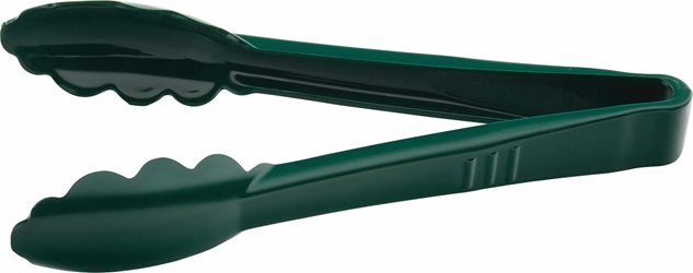 Carly High Heat Green Scalloped-Edge Tong 9” / 23cm (12 Pack) 