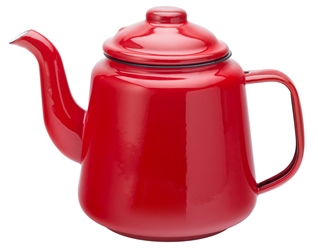 Eagle Enamel Red Teapot 1 Litre (2 Pack) 