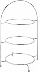 Chrome 3 Tier Cake Plate Stand 17” / 43cm - to hold 3 x 25cm Plates (each) 