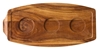 Acacia Wood Board 11.5 x 5.5? / 29 x 14cm - Sides: 3 Well Dia 4.75cm / Lipped (6 Pack) 
