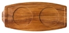 Acacia Wood Board 13.5x6.25? / 34x15.5cm - Sides: 2 Wells Dia 10cm / 1 Well Dia 10cm (6 Pack) 