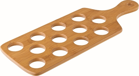 Bamboo Shot Paddle to hold 12 Shots 16 x 6? / 40 x 15.5cm (6 Pack) 