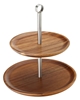 2 Tiered Acacia Sharing Platter 9.75, 8.25? / 25, 21cm (each) 
