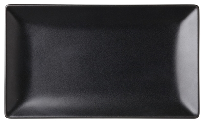 Noir Rectangular Black Plate 10 x 5.75? / 25 x 14.5cm (12 Pack) 