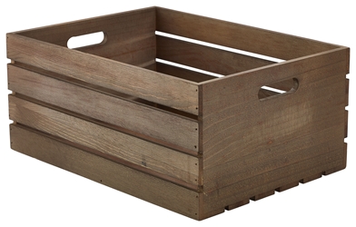 Wooden Crate Dark Rustic Finish 41X30X18cm (Each) Wooden, Crate, Dark, Rustic, Finish, 41X30X18cm, Nevilles