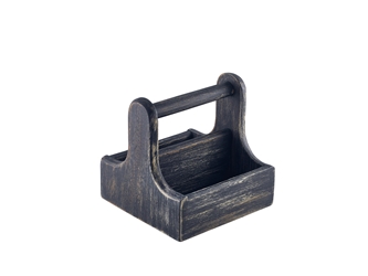 Small Black Wooden Table Caddy (Each) Small, Black, Wooden, Table, Caddy, Nevilles