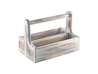 White Wooden Table Caddy (Each) White, Wooden, Table, Caddy, Nevilles