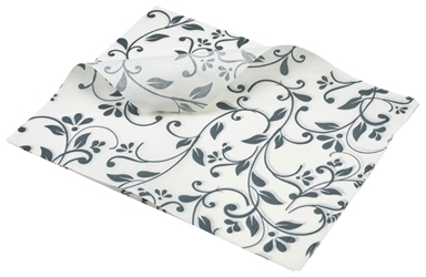 Greaseproof Paper Grey Floral Print 25 x 20cm (Each) Greaseproof, Paper, Grey, Floral, Print, 25, 20cm, Nevilles