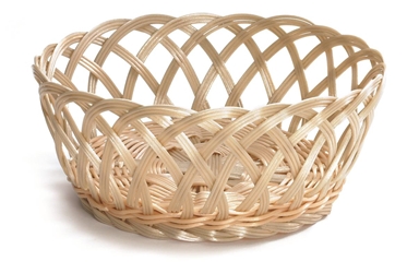 Handwoven Baskets Round Open Weave, Natural Colour Polypropylene 21.5x8cm 