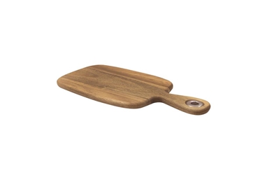 Acacia Collection Smooth Bread Board with Brushed Nickel Eyelet 