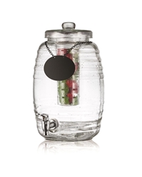 Beehive Collection Glass Beverage Dispenser (Inc Chalkboard Necklace) with Ice Core and Infuser 
