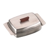 Butter Dish, St. Steel Lid With Wooden Knob 