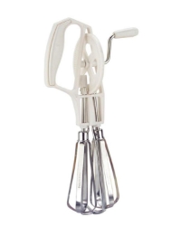 Egg Beater, St.St. , White Handle 