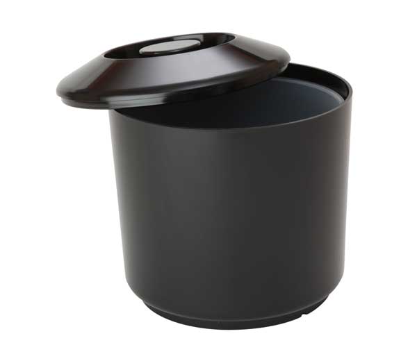 Round Plastic Ice Bucket Black 