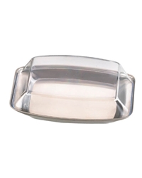 Butter Dish, St.Steel With Clear Plastic Lid 