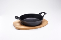 Cast Iron Sizzle Dish + Trivet, Round 15Cm 