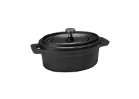 Cast Iron Mini Cassrle & Lid, Oval, 12X9Cm 