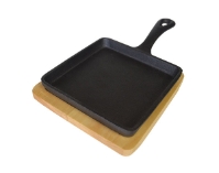 Cast Iron Mini Skillet With Trivet, Sqr 14Cm 