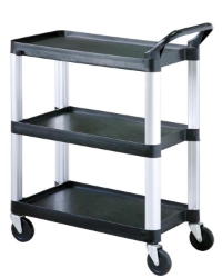Sunnex Clearing Trolley, 3 Shelves, Black 