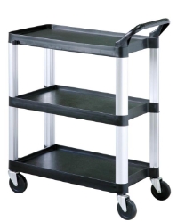 Sunnex Clearing Trolley, 3 Shelves, Black 