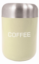 Colours Coffee Canister,Cream , S/S Lid 