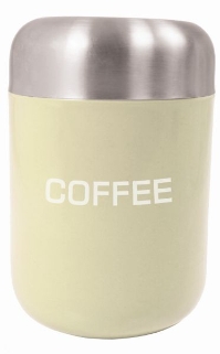 'Colours' Coffee Canister,Cream , S/S Lid 